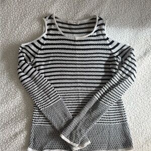 rag & bone Off-the-Shoulder Black and White Sweater